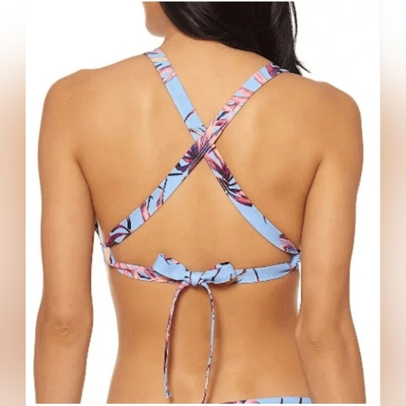 NWT Jessica Simpson Lilac Tropical Floral High Waisted Smocked Bikini Set Medium - Picture 16 of 16